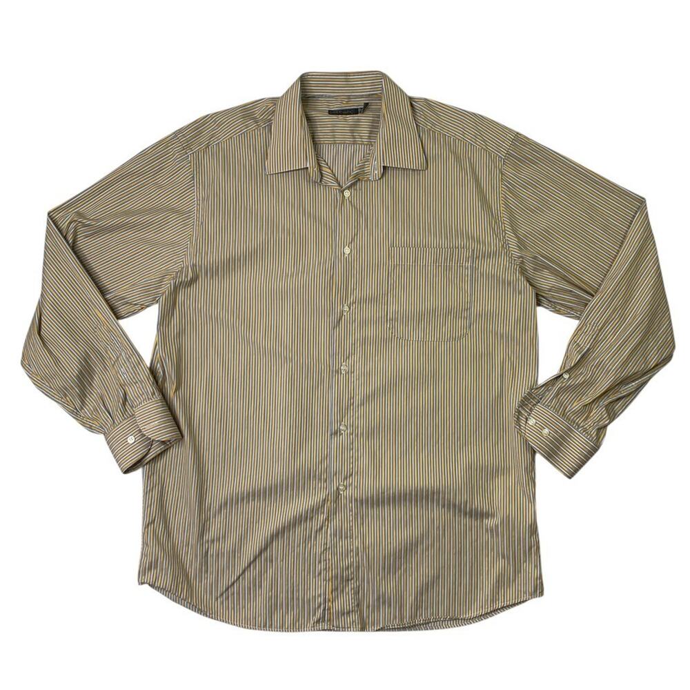 Vintage St Croix Shirt Mens XL Cotton Striped Button Up Long Sleeve Made Italy